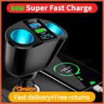 מתאם שקע מצת עם יציאות usb +type c סופר מהיר